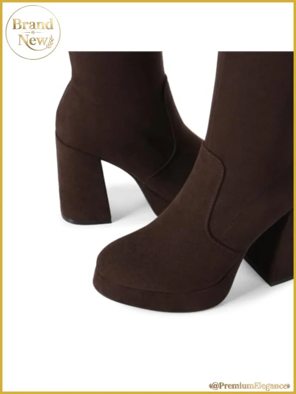 Women's Chunky Platform Heels Knee High Boots